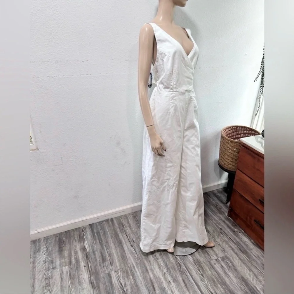 Anthropologie Sleeveless Wide-Leg Jumpsuit in Light Cream - Picture 10 of 16